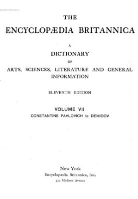 Encyclopedia Britannica - A dictionary of arts, sciences, literature and general information 11 ed. in 29 v. Volume 07 Consta