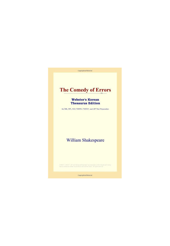 The Comedy of Errors (Webster's Korean Thesaurus Edition)