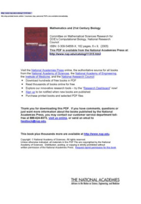 Mathematics and 21st Century Biology