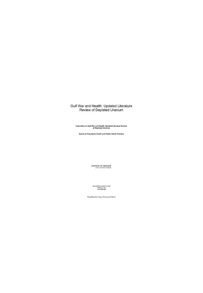 Gulf War and Health: Updated Literature Review of Depleted Uranium