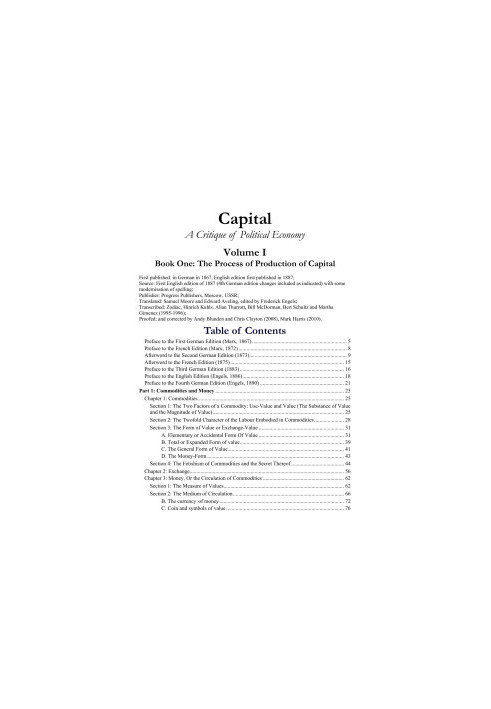 Capital Volume I