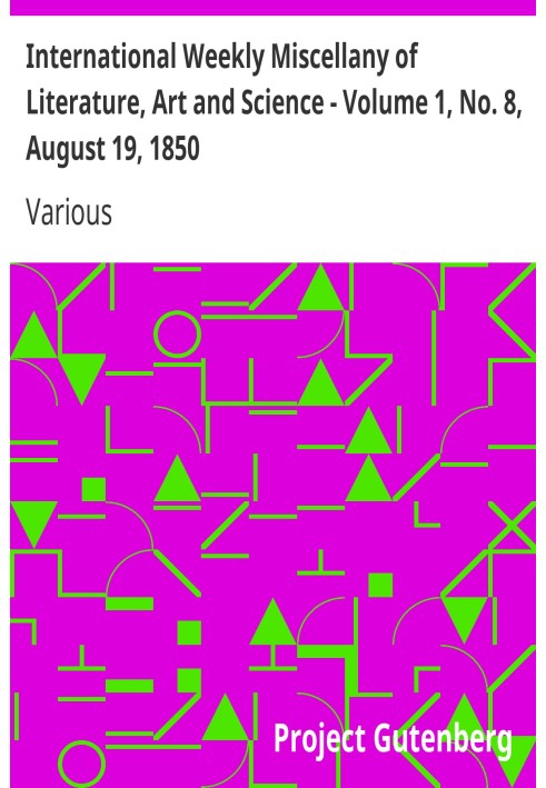 Міжнародний щотижневий збірник літератури, мистецтва та науки - том 1, № 8, 19 серпня 1850 р.