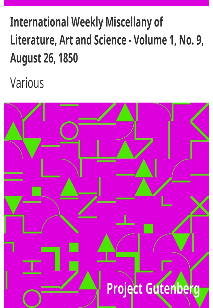 Міжнародний щотижневий збірник літератури, мистецтва та науки - том 1, № 9, 26 серпня 1850 р.