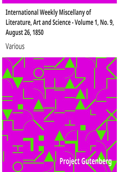 Міжнародний щотижневий збірник літератури, мистецтва та науки - том 1, № 9, 26 серпня 1850 р.