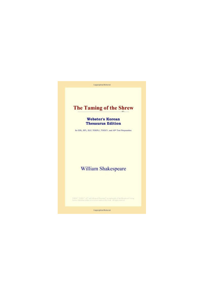 The Taming of the Shrew (Webster's Korean Thesaurus Edition)