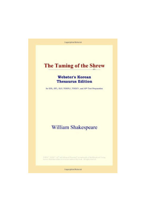 The Taming of the Shrew (Webster's Korean Thesaurus Edition)