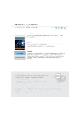 Continuity of NASA Earth Observations from Space: A Value Framework