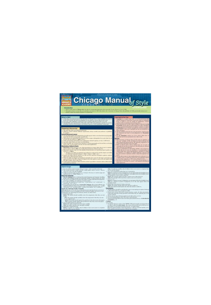 Chicago Manual Of Style Guidelines (QuickStudy Academic)