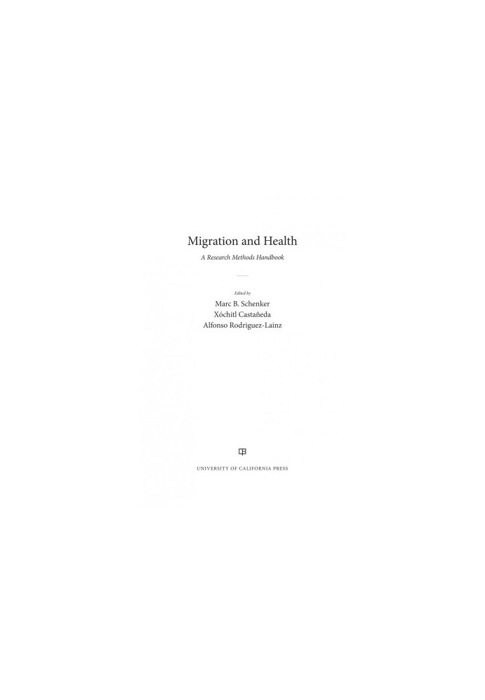 Migration and health : a research methods handbook