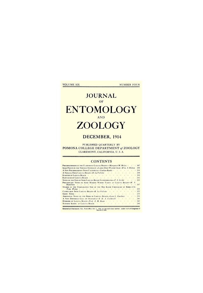 Журнал ентомології та зоології, Vol. 06, № 4, грудень 1914 р