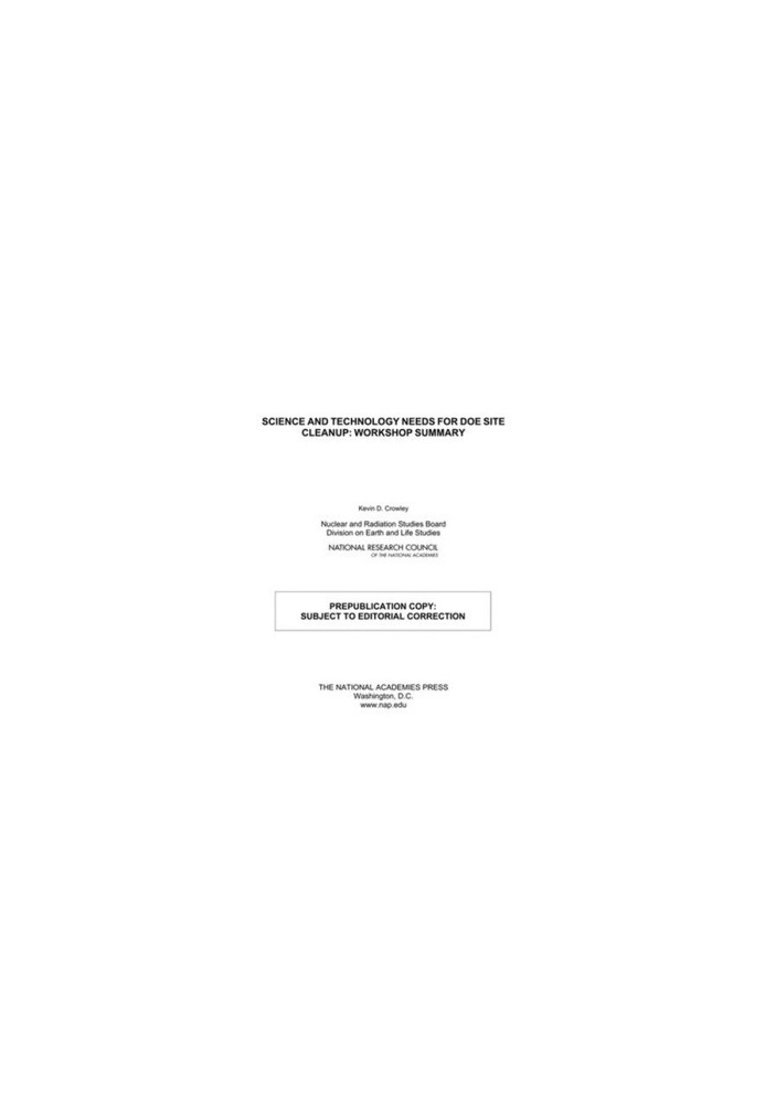 Science and Technology for DOE Site Cleanup - Workshop Summary