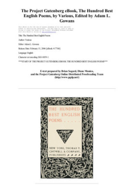 The Project Gutenberg eBook of The Hundred Best English Poems, by Various