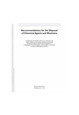 Recommendations for the Disposal of Chemical Agents and Munitions