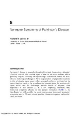 Handbook of Parkinson's Disease