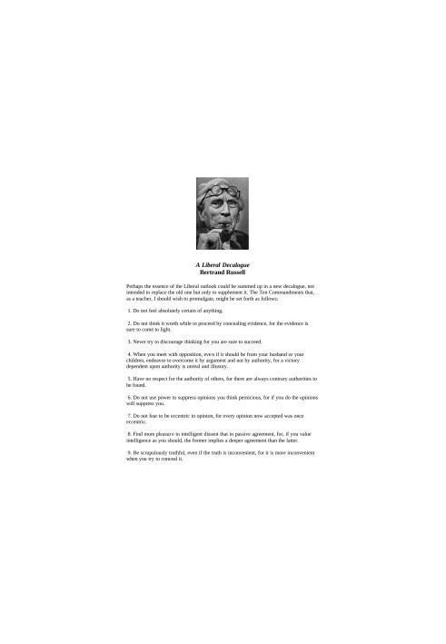 A Liberal Decalogue