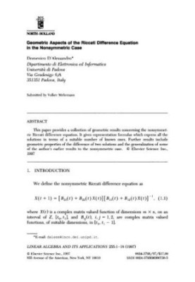 Linear Algebra and its Applications. Volume 255