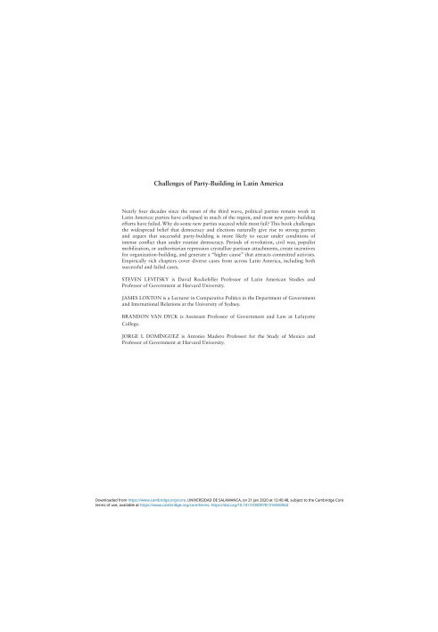 Challenges of Party Building in Latin America