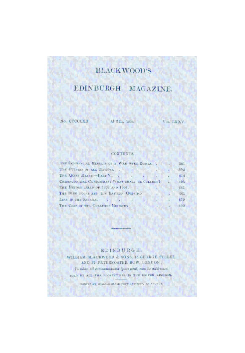 Blackwood's Edinburgh magazine, Vol. 75, No. 462, April 1854