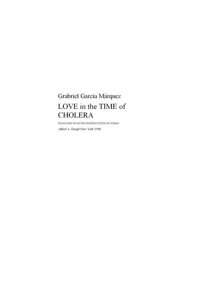 Love in the Time of Cholera
