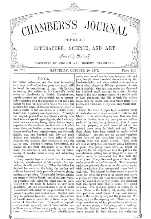 Chambers's Journal of Popular Literature, Science, and Art, No. 721 October 20, 1877