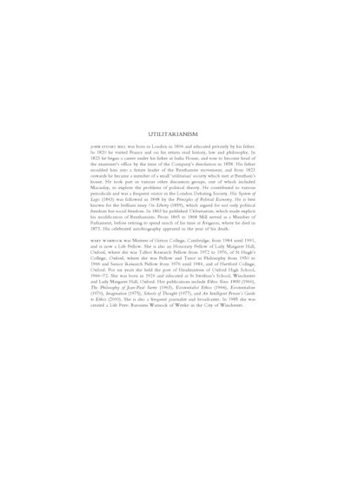 Utilitarianism  and, On liberty