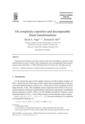 Linear Algebra and its Applications. Volume 312