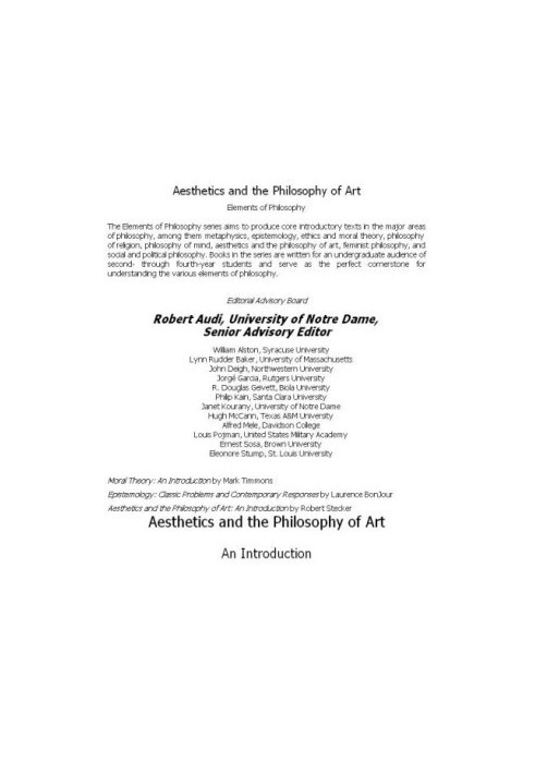 Aesthetics and the Philosophy of Art