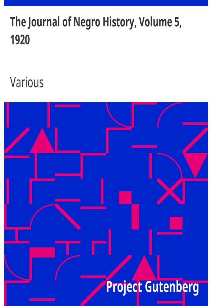 Журнал історії негрів, том 5, 1920 р