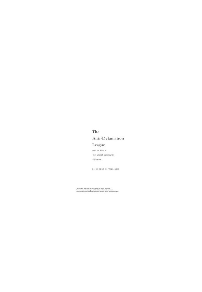 The Anti-Defamation League and Its Use in the World Communist Offensive