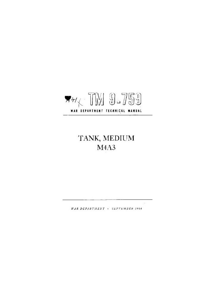 TM 9-759. Tank, Medium M4A3
