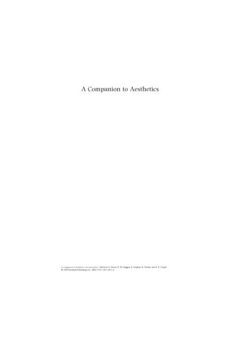 A Companion to Aesthetics, Second edition