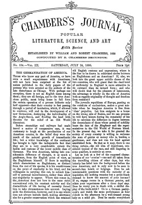 Chambers's Journal of Popular Literature, Science, and Art, fifth series, no. 134, vol. III, July 24, 1886