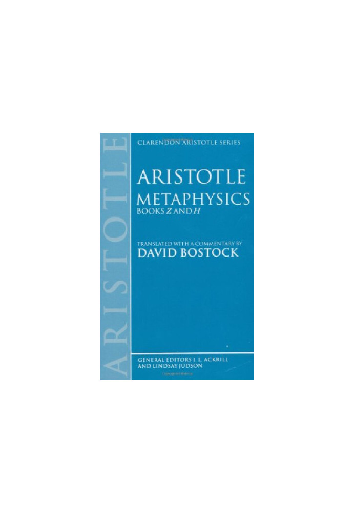 Metaphysics: Books Z and H