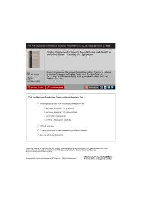 Flexible Electronics for Security, Manufacturing, and Growth in the United States : Summary of a Symposium