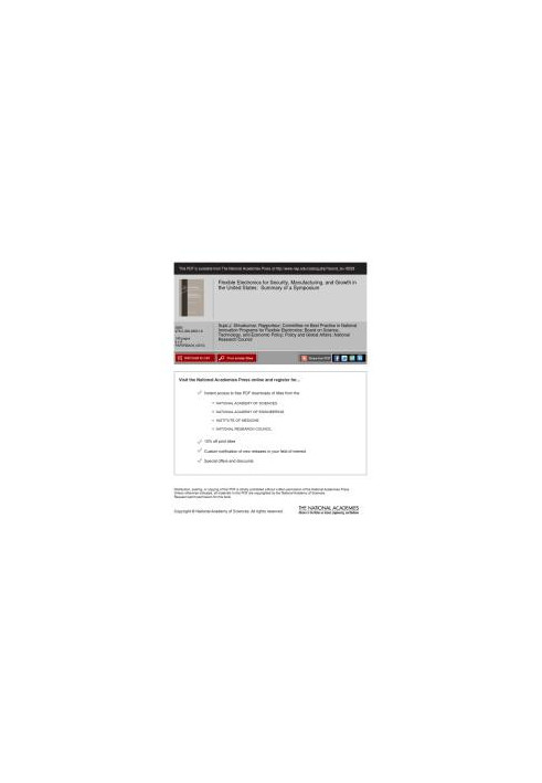 Flexible Electronics for Security, Manufacturing, and Growth in the United States : Summary of a Symposium