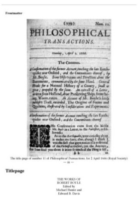 The works of Robert Boyle.