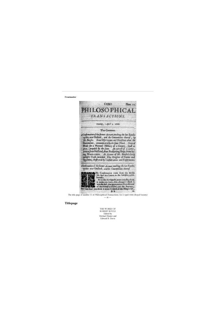 The works of Robert Boyle.