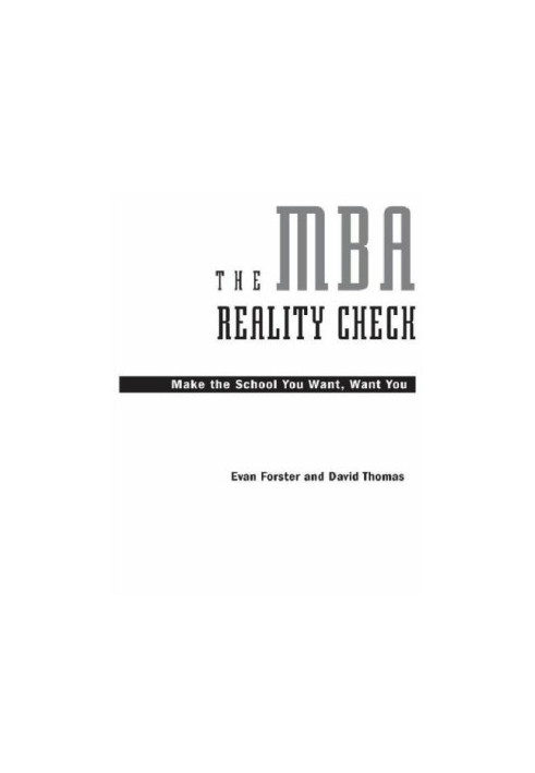 The mba reality check: make the school you want, want you