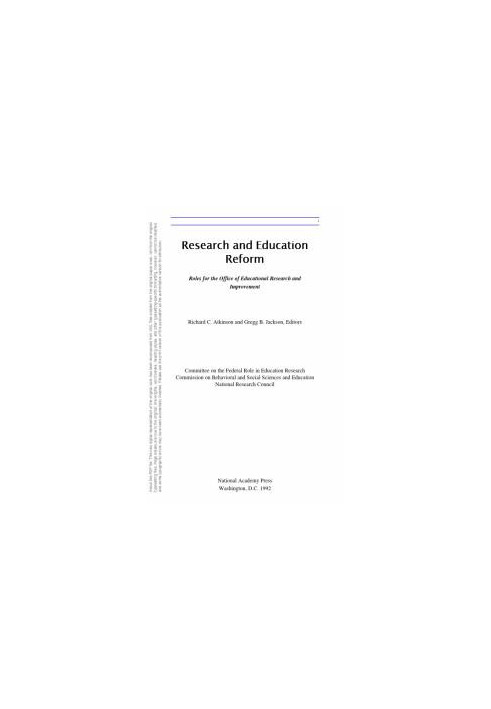 Research and Education Reform : Roles for the Office of Educational Research and Improvement