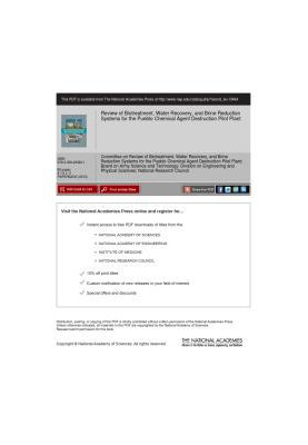 Review of Biotreatment, Water Recovery, and Brine Reduction Systems for the Pueblo Chemical Agent Destruction Pilot Plant