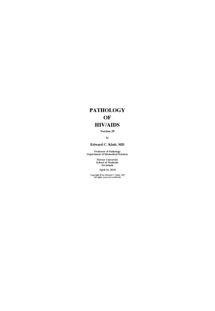 Pathology of HIV/AIDS