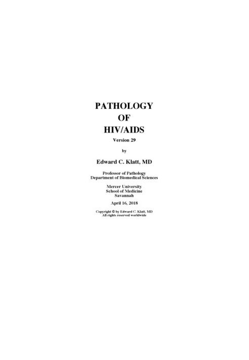 Pathology of HIV/AIDS