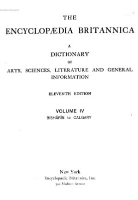 Encyclopedia Britannica - A dictionary of arts, sciences, literature and general information 11 ed. in 29 v. Volume 04 Bishar