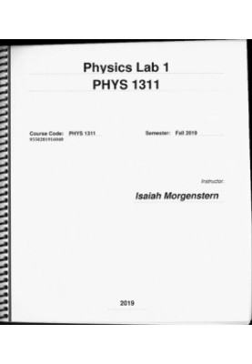 Laboratory Manual for General Physics Lab 1 PHYS 1311 Fall 2019