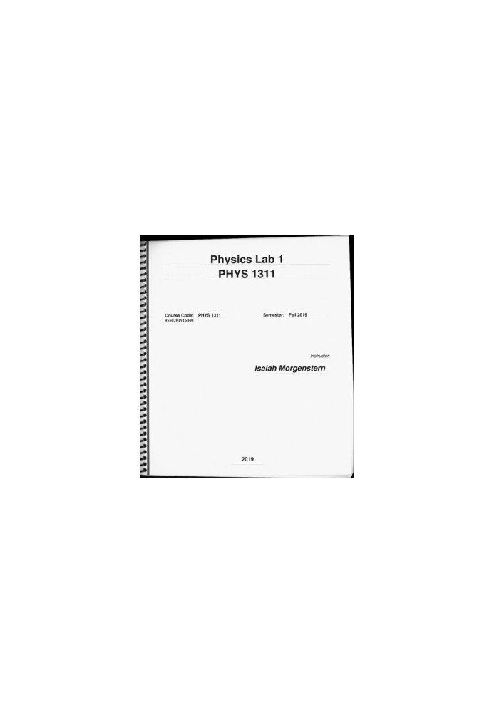 Laboratory Manual for General Physics Lab 1 PHYS 1311 Fall 2019