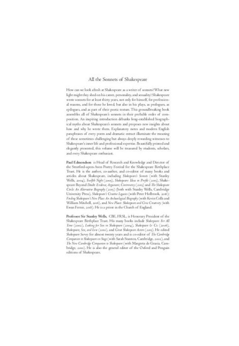All the Sonnets of Shakespeare