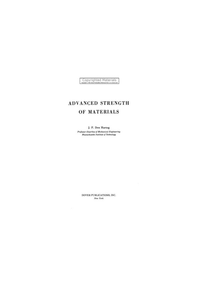 Advanced Strength of Materials