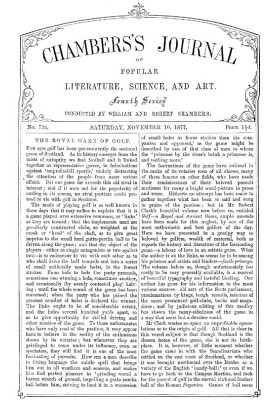 Chambers's Journal of Popular Literature, Science, and Art, No. 724 November 10, 1877