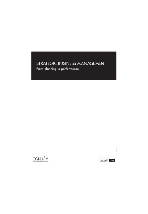 STRATEGIC BUSINESS MANAGEMENT : from planning to performance