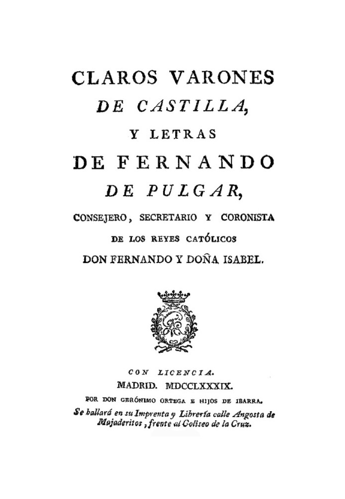 Clear men of Castile, and Letters